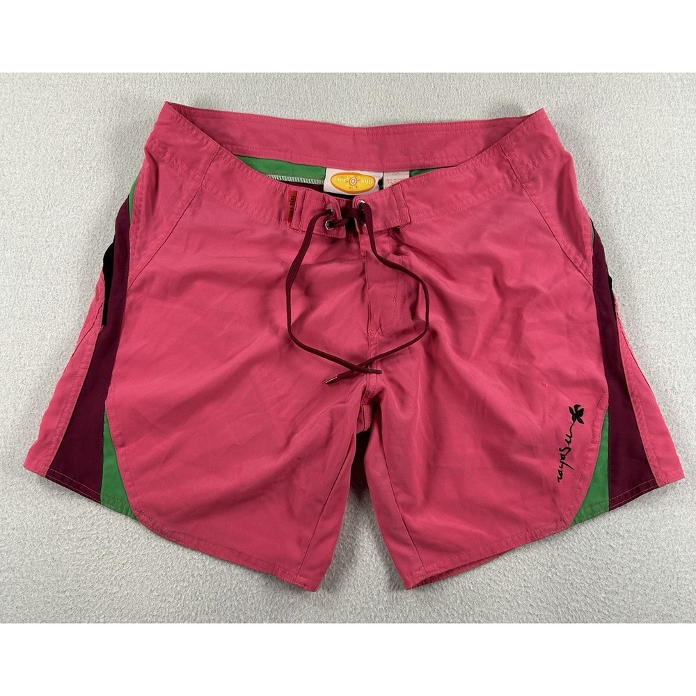 VTG Mens Board Shorts Swim Medium 32" waist Beach 90s Style Pink